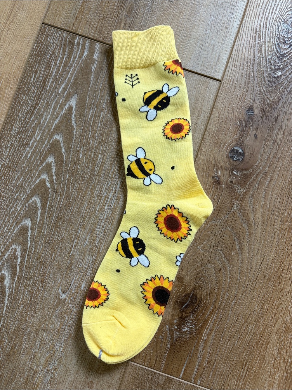 Yellow Bee & Sunflower Crew Socks